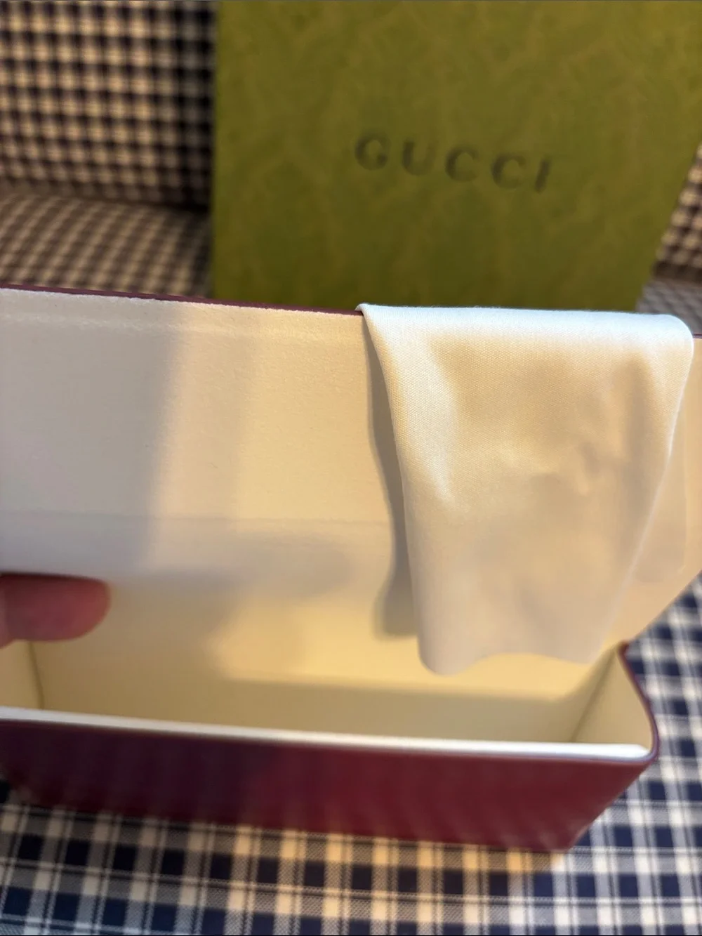 Gucci  Maroon Leather Eyewear Case